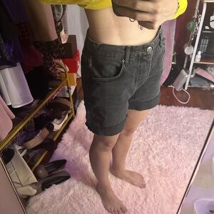 black Reformation denim shorts